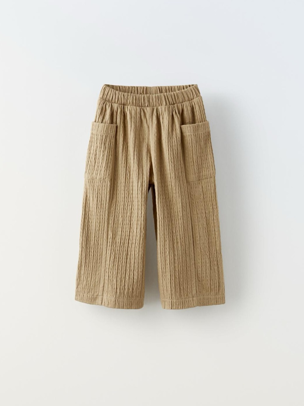 NWT Zara 18-24m textured flowy pants with pockets brown